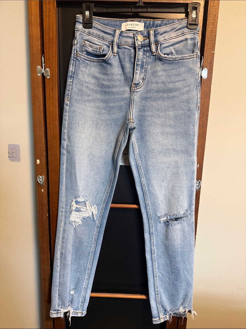 Light Blue Distressed Skinny Jeans